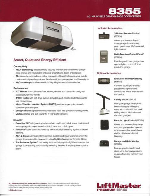 Garage Door Opener 8355 Accessories 